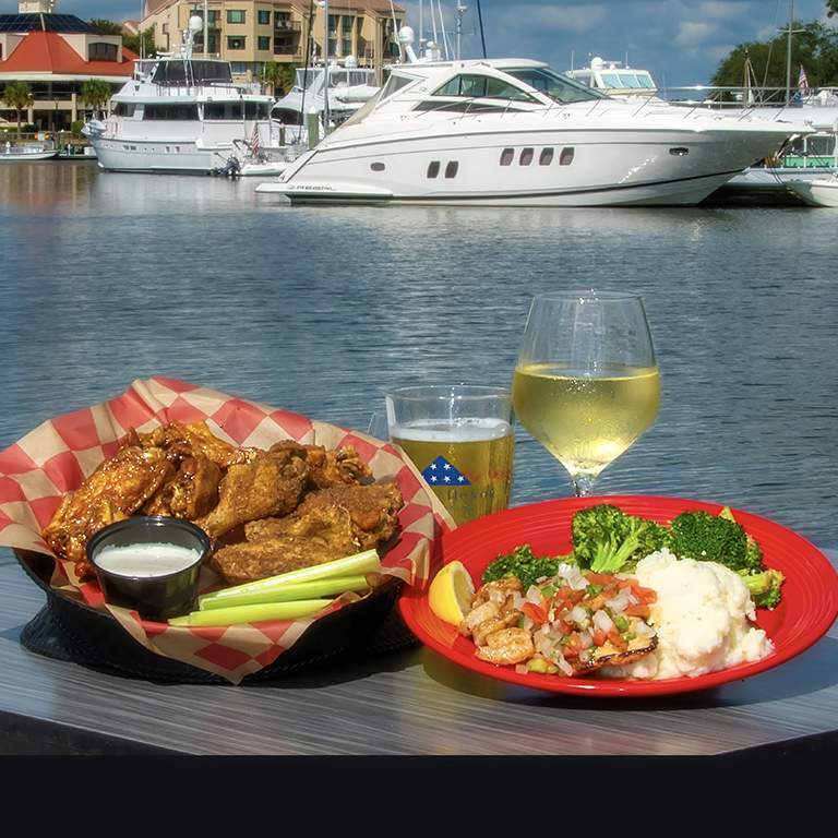 Hot, crispy chicken wings and fresh seafood at Top Dawg on Hilton Head Island