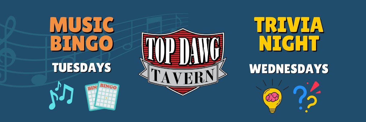 NEW FUN WEEKLY EVENTS! Tuesday Music Bingo and Wednesday Trivia Night