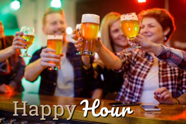 Happy Hour weekdays at Top Dawg Tavern
