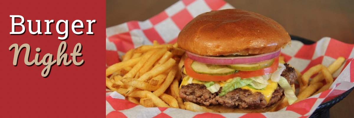 Enjoy $9 Tavern Burgers all day on Wednesdays