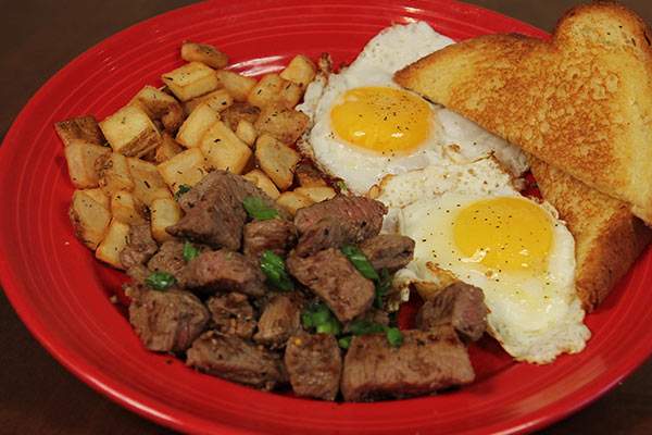 Steak and Eggs served for Sunday Brunch at Top Dawg Tavern Jacksonville