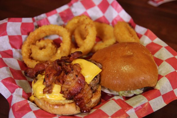 Try our one our of JUICY Tavern Burgers at Summerville's Top Dawg Tavern Bacon Cheeseburger at TDT Summerville